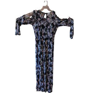 Belle + Sky Layla Lace Maxi Dress Floral Cold Shoulder With Slip Dress Med NWT